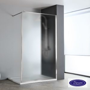 Διαχωριστικό κρύσταλλο ντουζιέρας IWIS Fluted Walk-in 70cm 8 mm Chrome IW70FC-100