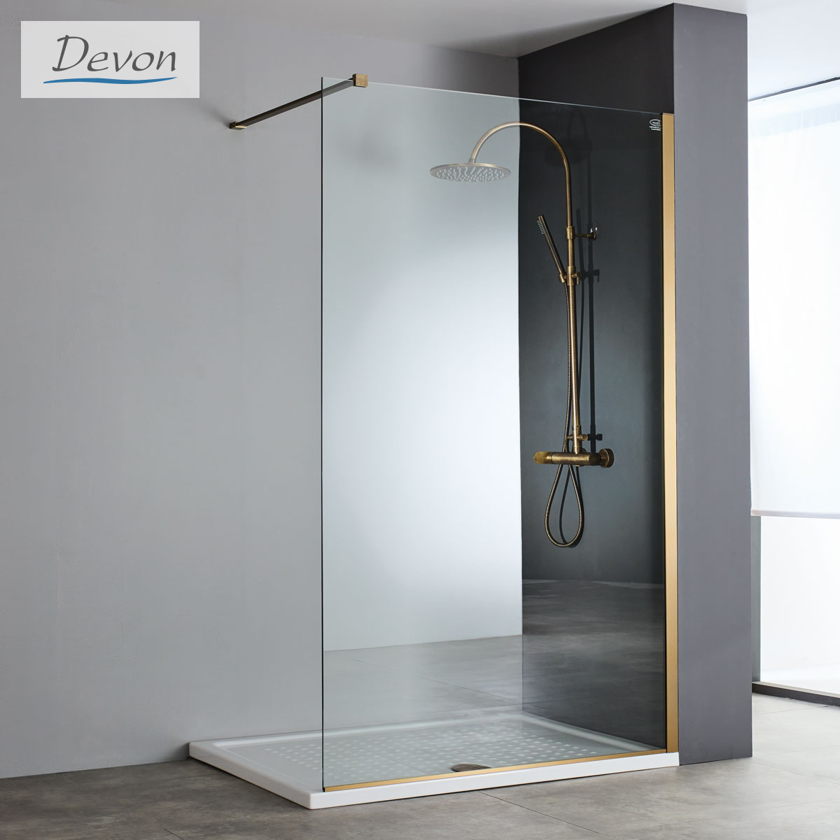 Διαχωριστικό ντουζιέρας Devon IWIS Walk-in 70×220cm Bronze Brushed PVD IWH70C-221
