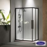Καμπίνα Ντουζιέρας Devon Flow Corner Entry 80×80×195 cm (77-79 × 77-79) Black Matt CF80C-400