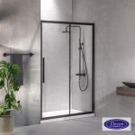 Καμπίνα Ντουζιέρας Devon Flow Slider 1+1 100×195cm Black Matt SLF100C-400