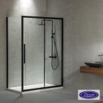 Καμπίνα Ντουζιέρας Devon Flow Slider 1+1 100×195cm Black Matt - Image 2