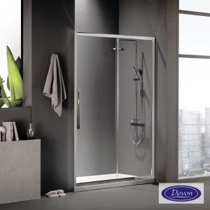 Καμπίνα Ντουζιέρας Devon Flow Slider 1+1 100×195cm Chrome SLF-100C-100