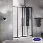 Καμπίνα Ντουζιέρας Devon Flow Slider 2+2 160×195cm Black Matt SL2F160C-400