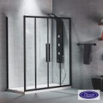 Καμπίνα Ντουζιέρας Devon Flow Slider 2+2 160×195cm Black Matt - Image 2
