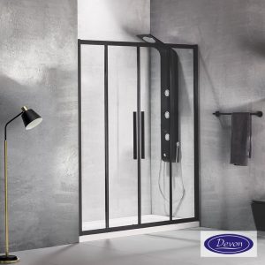Καμπίνα Ντουζιέρας Devon Flow Slider 2+2 160×195cm Black Matt SL2F160C-400