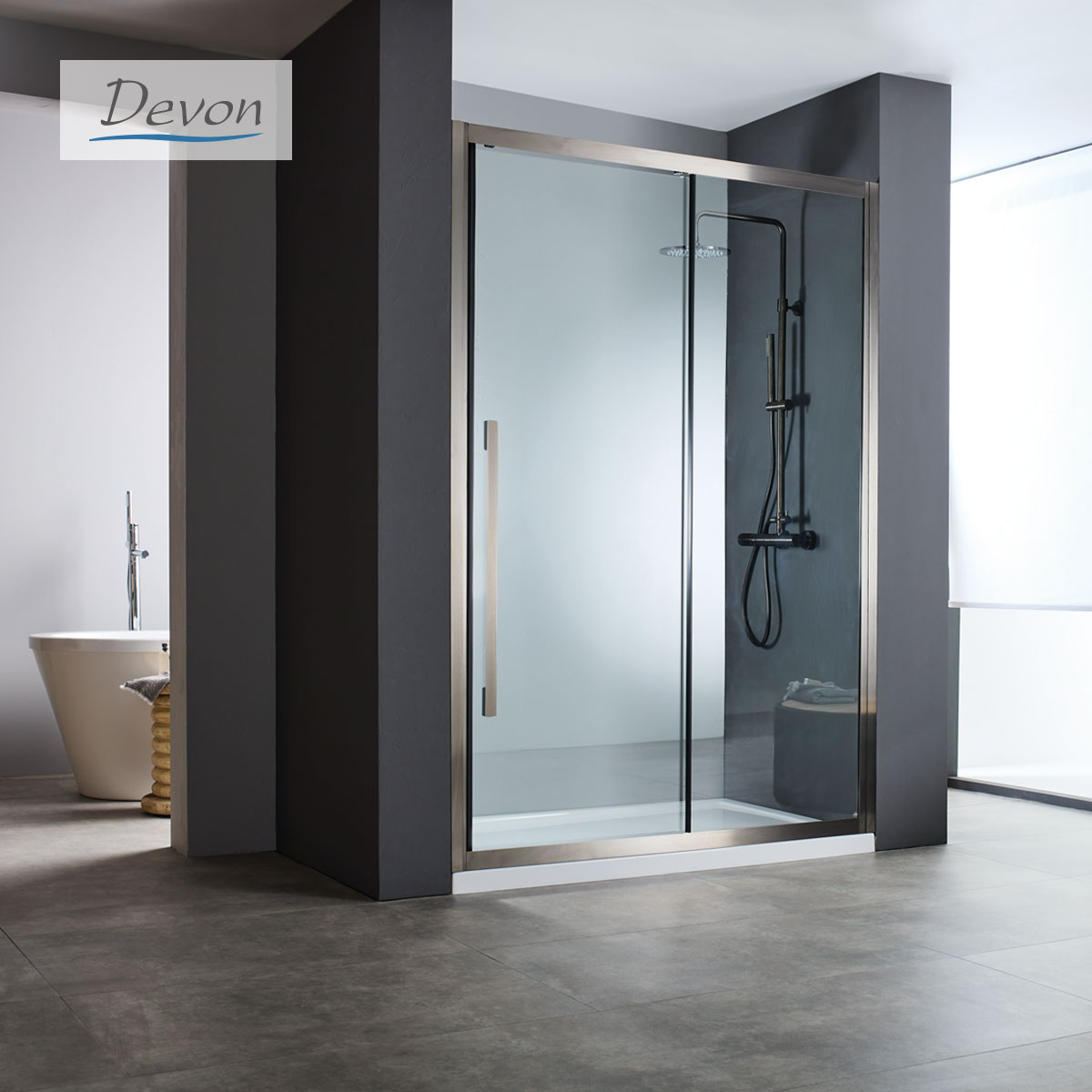 Καμπίνα Ντουζιέρας Devon Noxx Slider 1+1 100×200cm Black Brushed PVD SLN100C-411 2 Καμπίνα Ντουζιέρας Devon Noxx Slider 1+1 100×200cm Black Brushed PVD SLN100C-411 2