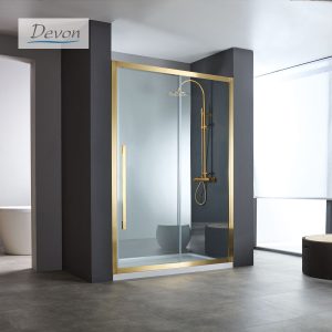 Καμπίνα Ντουζιέρας Devon Noxx Slider 1+1 100×200cm Gold Brushed PVD SLN100C-211