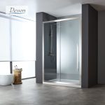 Καμπίνα Ντουζιέρας Devon Noxx Slider 1+1 100×200cm Inox Brushed SLN100C-111