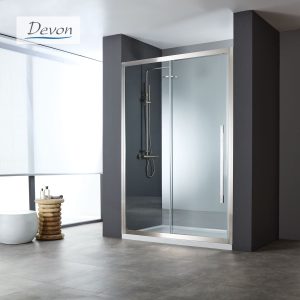 Καμπίνα Ντουζιέρας Devon Noxx Slider 1+1 100×200cm Inox Brushed SLN100C-111