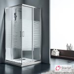 Καμπίνα Ντουζιέρας Starlet Corner Entry 70×70×180 cm (67-69 × 67-69) Stripes Chrome CS70S-100