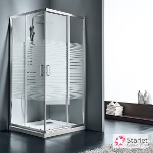 Καμπίνα Ντουζιέρας Starlet Corner Entry 70×70×180 cm (67-69 × 67-69) Stripes Chrome CS70S-100