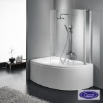 Κυρτό Δίπτυχο Μπανιέρας 120cm Devon Primus Plus Clear Chrome DGC1200T-100