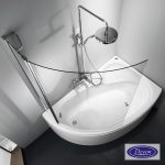 Κυρτό Δίπτυχο Μπανιέρας 120cm Devon Primus Plus Chrome - Image 2