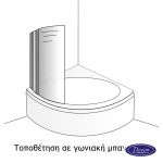 Κυρτό Δίπτυχο Μπανιέρας 120cm Devon Primus Plus Chrome - Image 3