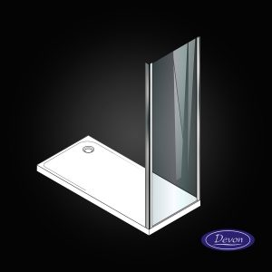 Σταθερό Πλαϊνό Κρύσταλλο Ντουζιέρας Devon Flow Side Panel 70×195 cm Chrome SPF70C-100