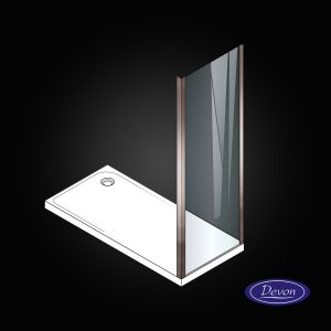 Σταθερό Πλαϊνό Κρύσταλλο Ντουζιέρας Devon Noxx Side Panel 80×200 cm Black Brushed PVD SPN80C-411