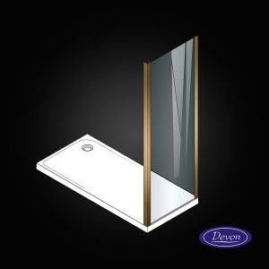 Σταθερό Πλαϊνό Κρύσταλλο Ντουζιέρας Devon Noxx Side Panel 80×200 cm Bronze Brushed PVD SPN80C-221