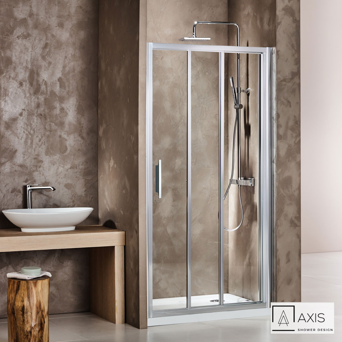 Συρόμενη Πόρτα Ντουζιέρας Axis Triple Slider 90×185 cm Chrome SL3X90C-100